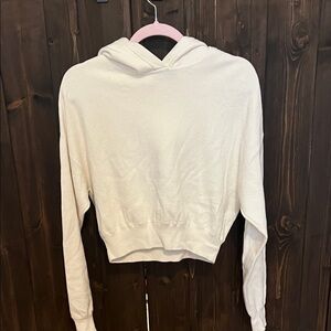 Women's cropped cream Hoodie